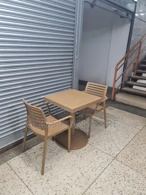 Beige Plastic Table and Chairs Beige Plastic Table and Chairs