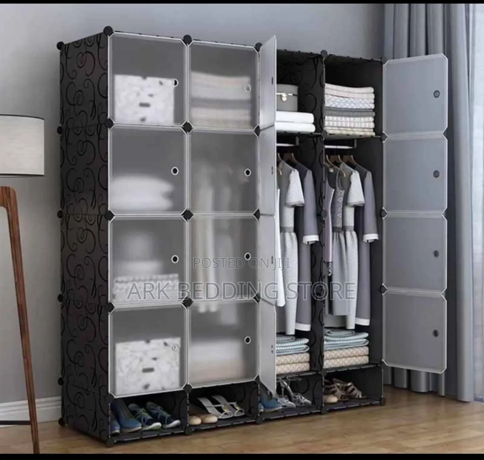 Plastic 4 Column Wardrobe