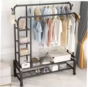 Clothes Storage Rack With Side Sections