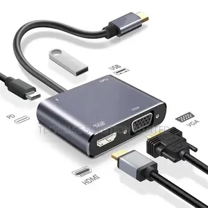 4 In 1 Usb-c Hub With Hdmi , Vga, Usb 3.0 Pd Charging