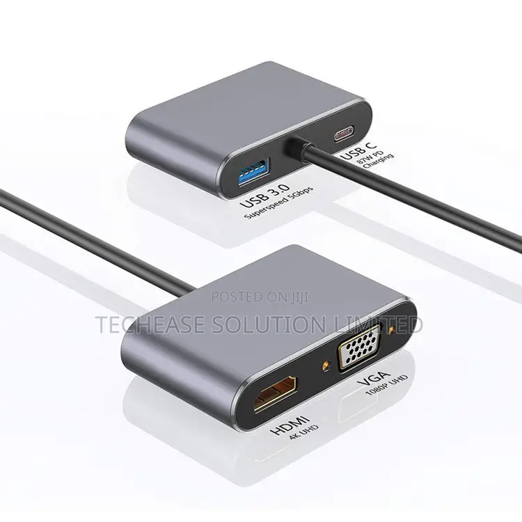 4 In 1 Usb-c Hub With Hdmi , Vga, Usb 3.0 Pd Charging