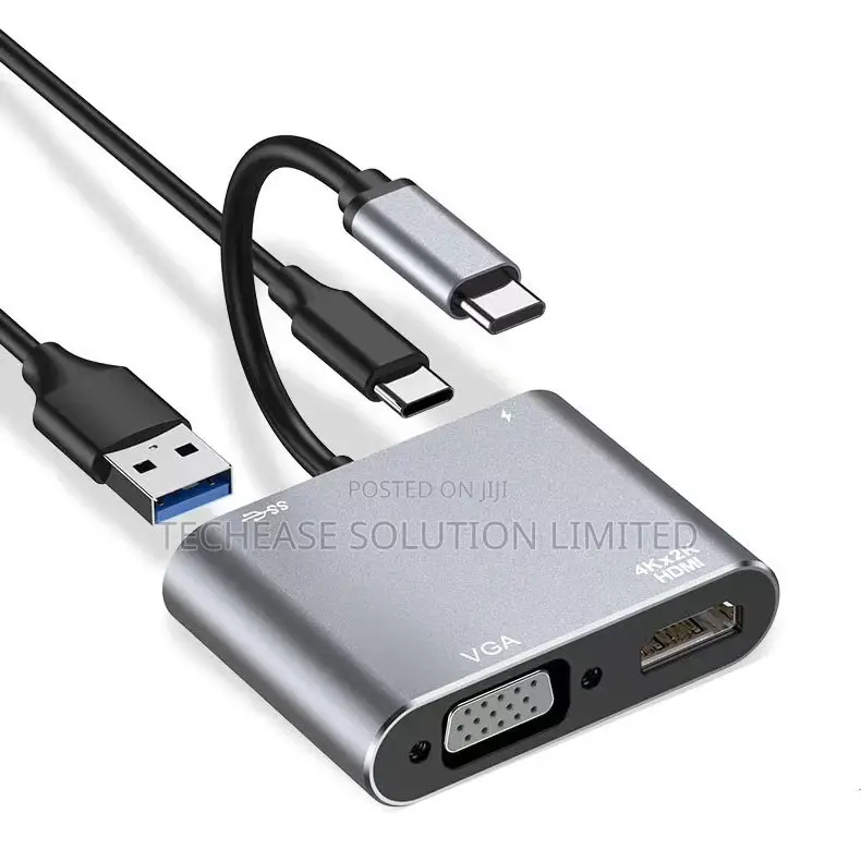 4 In 1 Usb-c Hub With Hdmi , Vga, Usb 3.0 Pd Charging