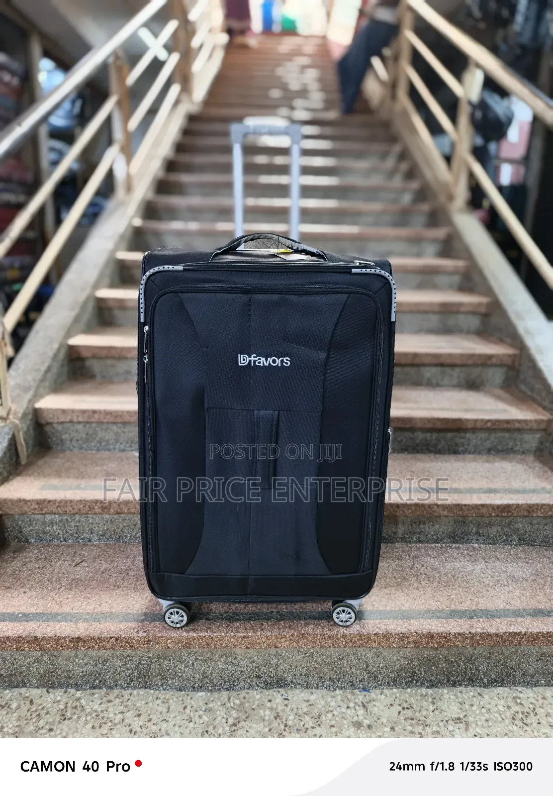 Coeur Cloth Suitcases. Medium Size. Black Color