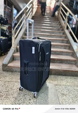 Classic Cloth Suitcases. Small Size. Black Color