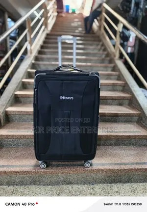 Classic Cloth Suitcases. Small Size. Black Color