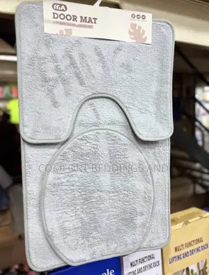 Three Piece Toilet Mat Grey