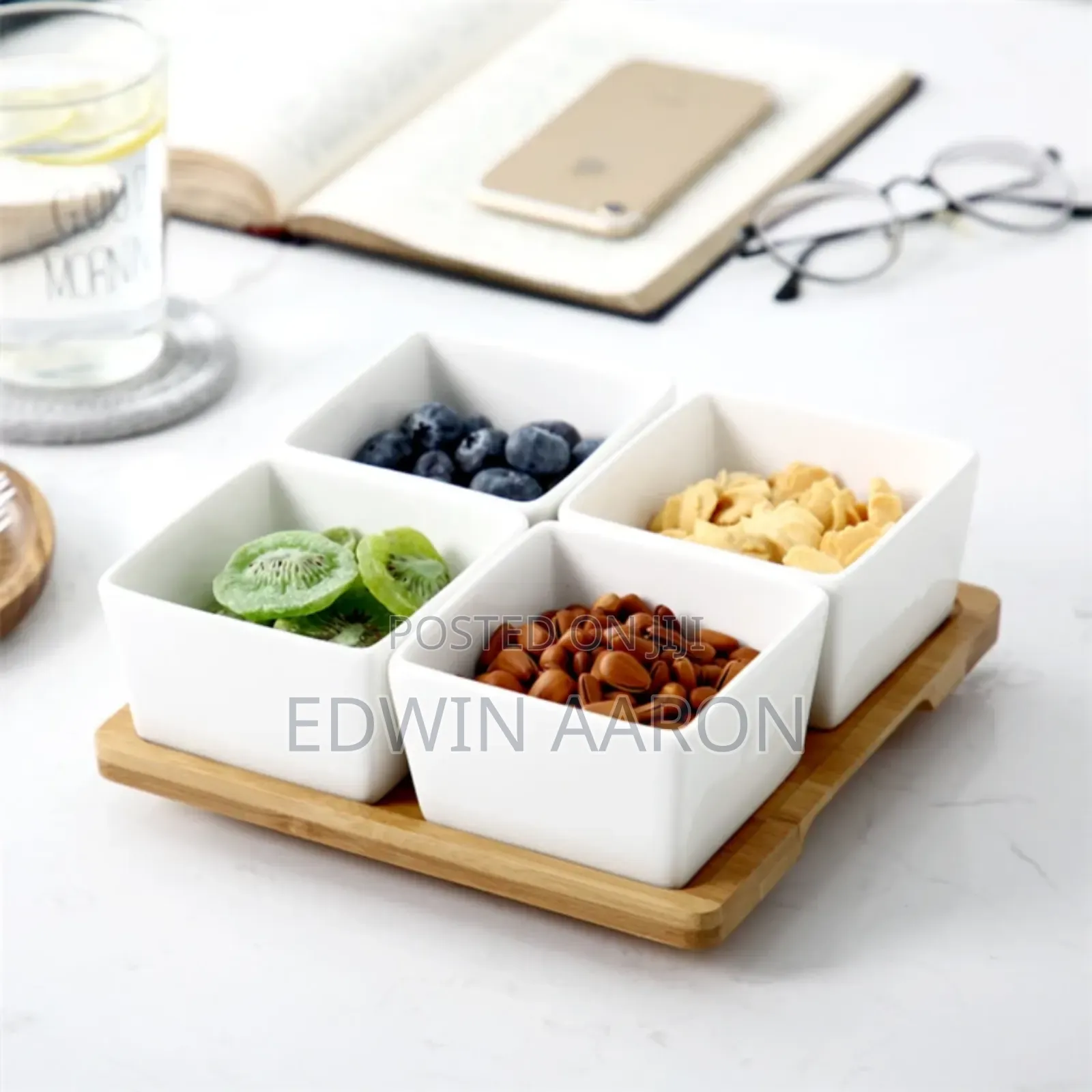 4pcs Ceramic Square Serving Platter