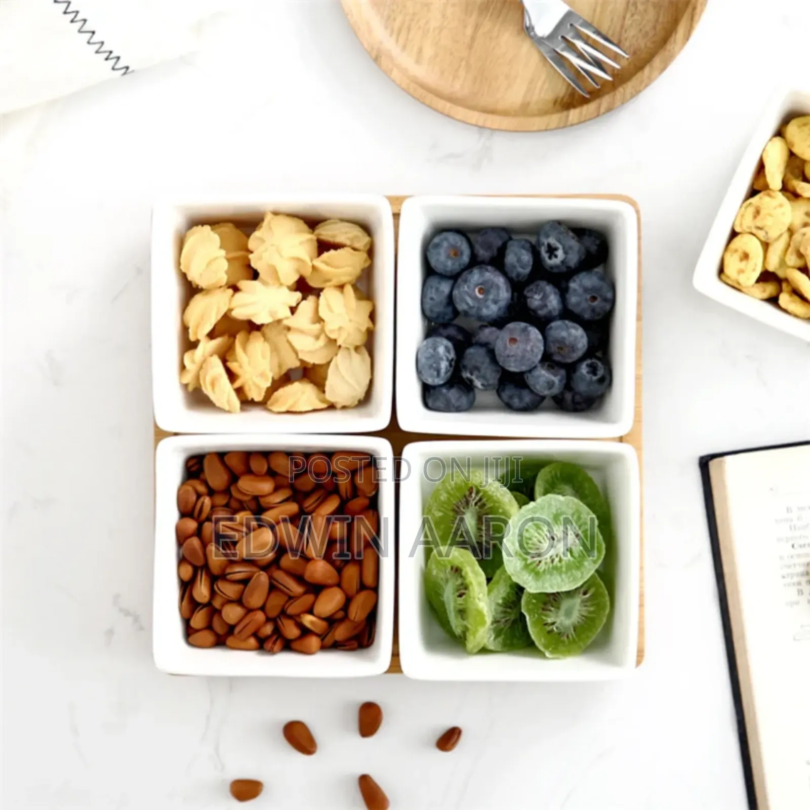 4pcs Ceramic Square Serving Platter