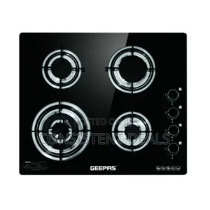 Geepas 4 2in1 Built in Gas Hob, 4 Burner, Automatic Ignition, Glass