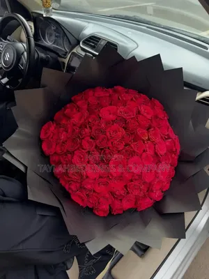 Premium Red Roses in Luxurious Black Wrapping Gift