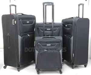 Black Soft-Shell Fabric Suitcases