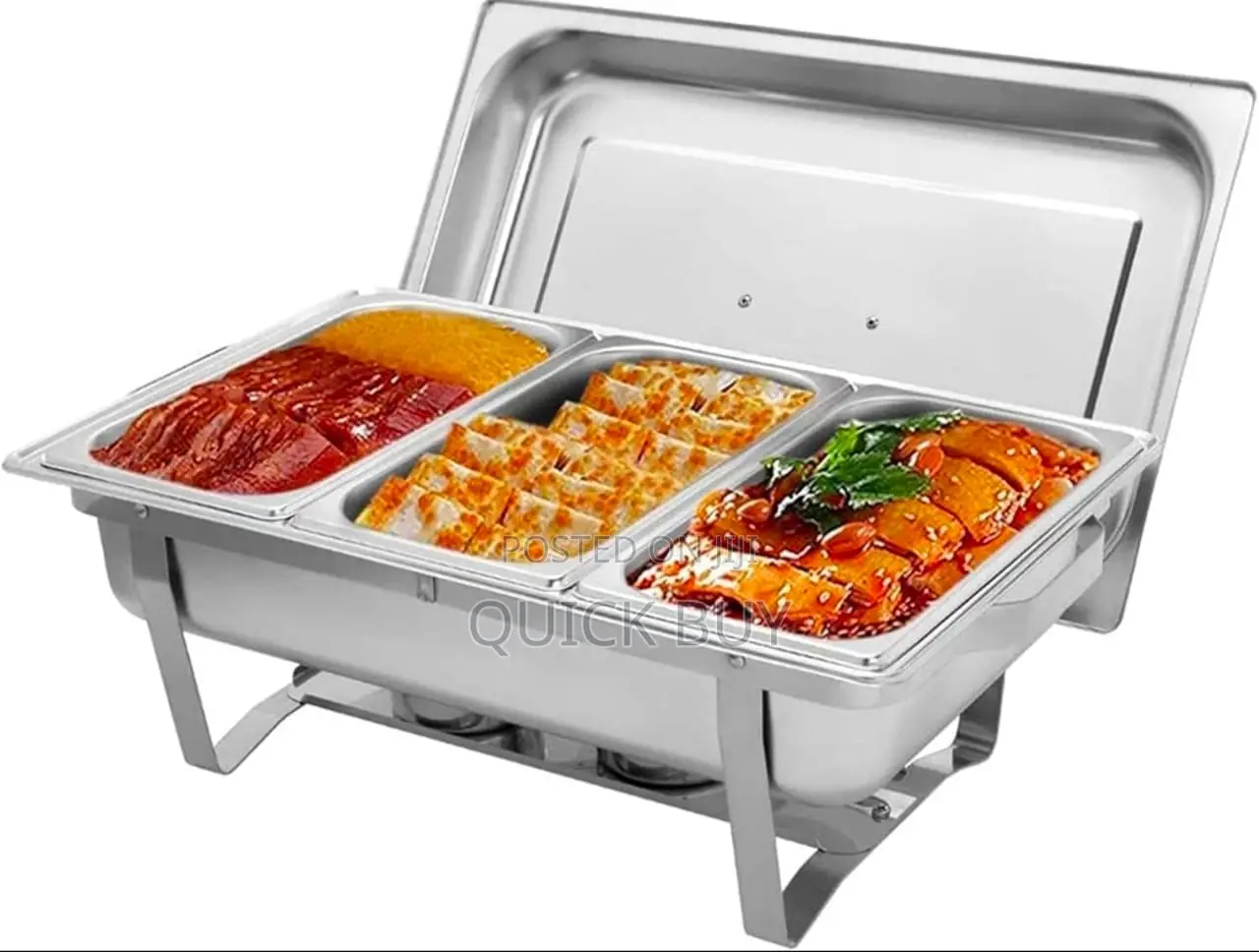 Stainless Steel Chafing Dish Set (Triple Compartment)