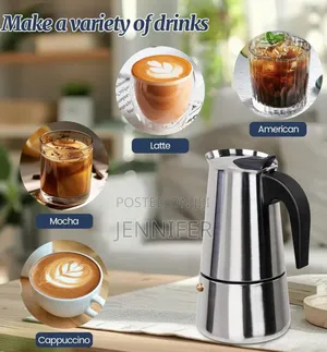 9 Cup Moka Pot Stainless Steel 450ml Italian Espresso Coffee Maker