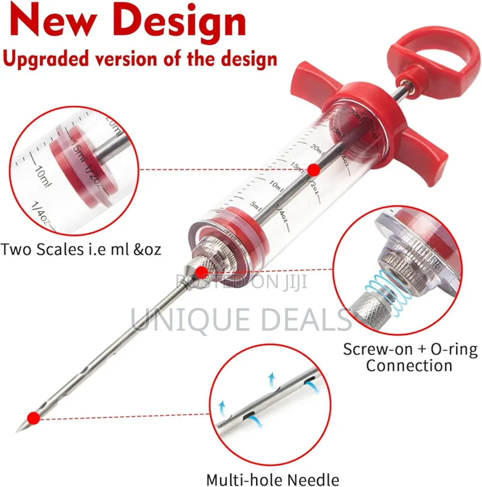 Meat Injector, 1-Oz Plastic BBQ Marinade Injector Kit,