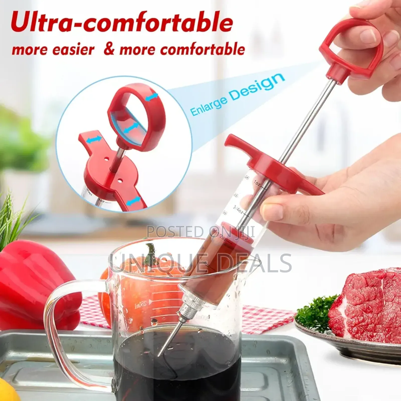 Meat Injector, 1-Oz Plastic BBQ Marinade Injector Kit,