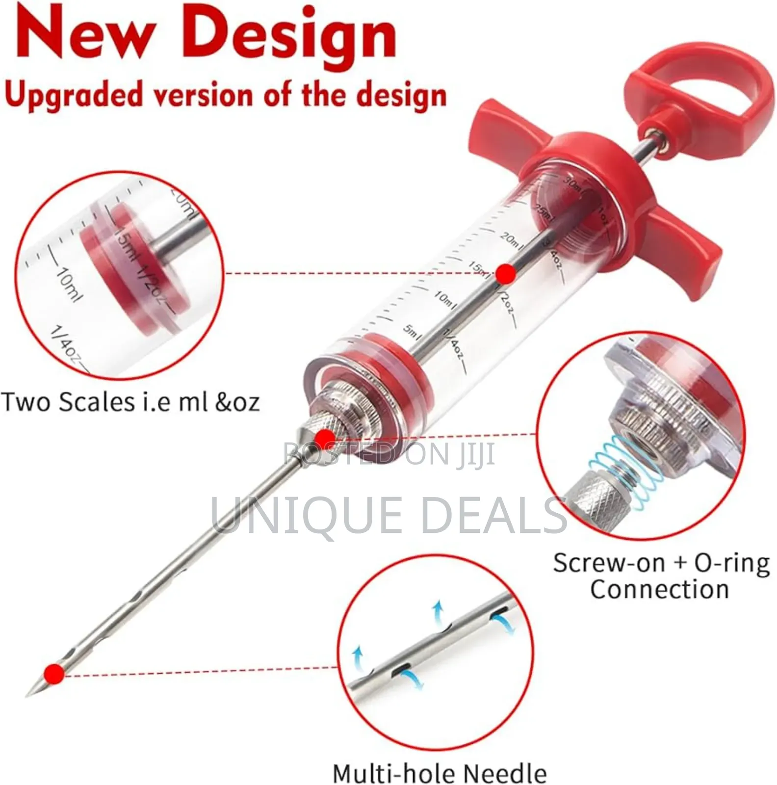Meat Injector, 1-Oz Plastic BBQ Marinade Injector Kit,