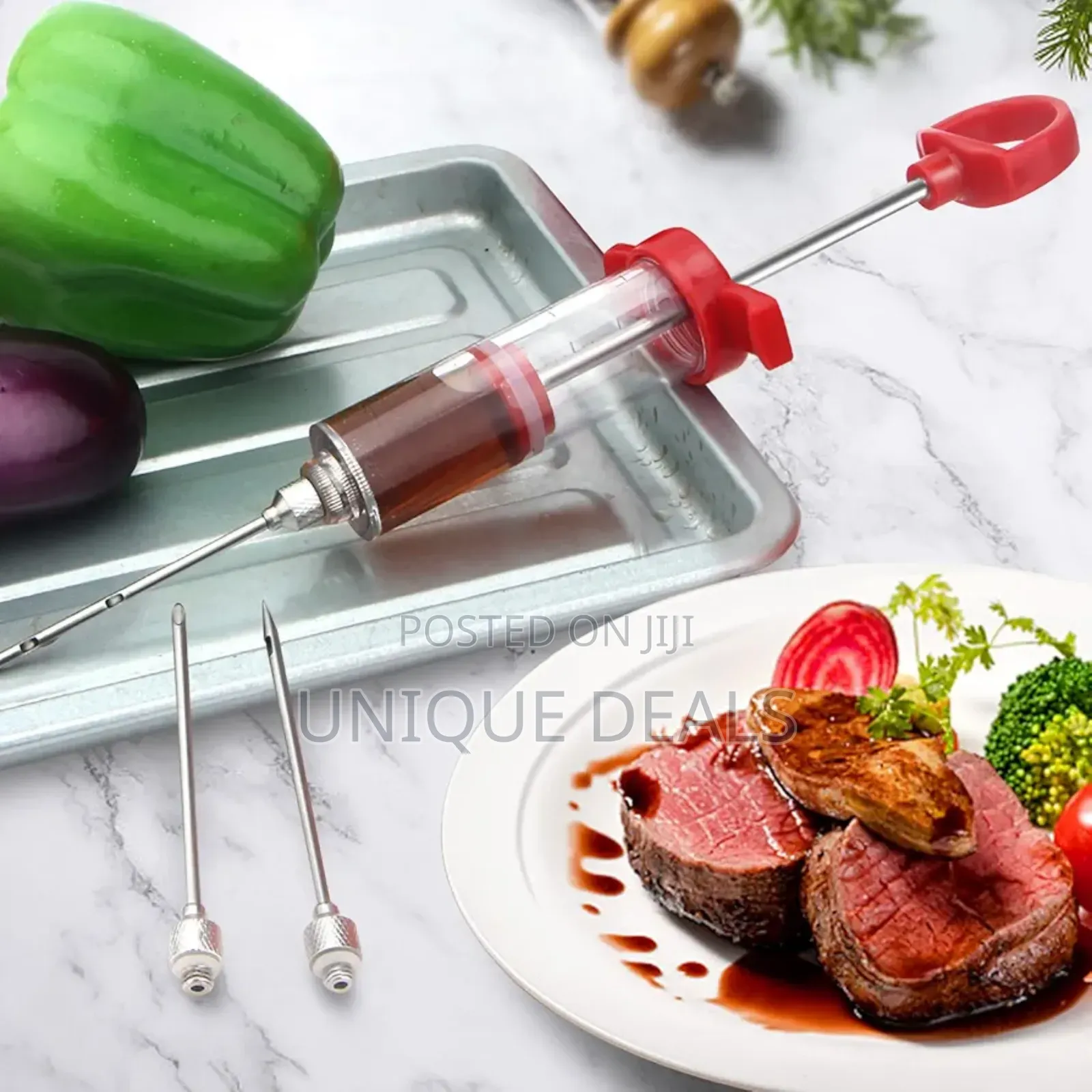 Meat Injector, 1-Oz Plastic BBQ Marinade Injector Kit,