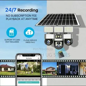 4g 3 Lens Solar Auto PTZ Camera- With Full Flood Lights