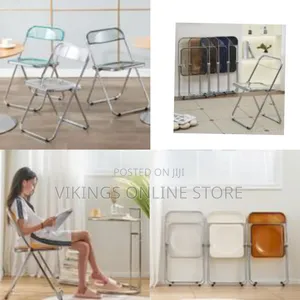 Portable Indoor and Outdoor Leisure Clear Acrylic Folding Chair, Easy