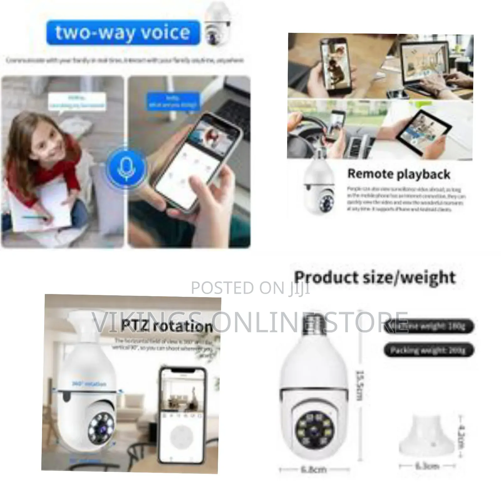 Wireless Wifi Light Bulb Camera Security Camera 1080p Wifi Smart 360