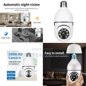 Wireless Wifi Light Bulb Camera Security Camera 1080p Wifi Smart 360