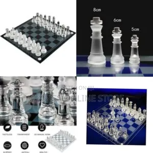 Traditional Frosted Chess Boards Set With Transparent Glass Board