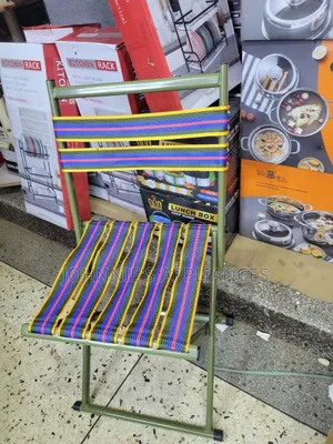 Portable Folding Chair With Woven Fabric Seat – Strong Metal Frame