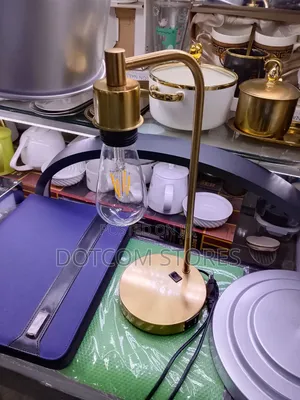 Industrial-Style Gold Table Lamp
