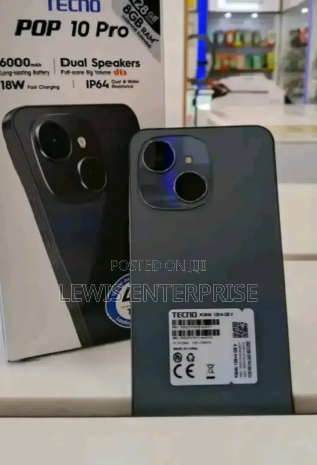 New Tecno Pop 10 Pro 128 GB Black