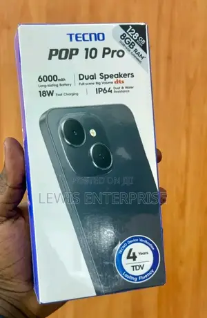 New Tecno Pop 10 Pro 128 GB Black
