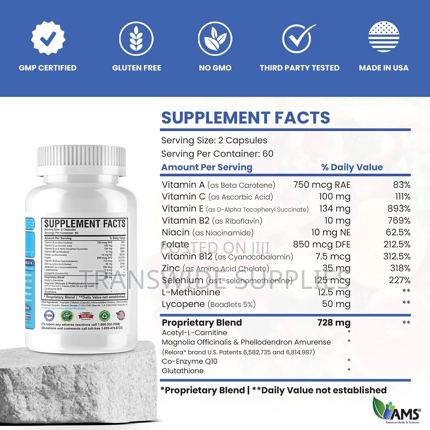 MFS Plus Fertility for Men Sperm Count Booster, Supports Motility 120s