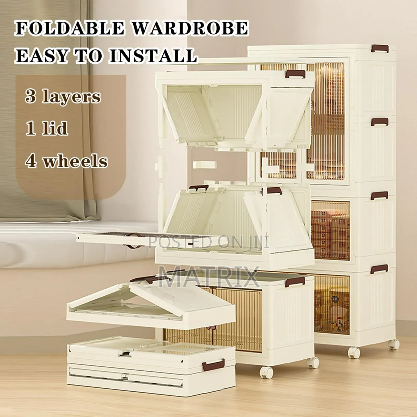 Cloth Storage Cabinet – Foldable Wardrobe Closet Organizer