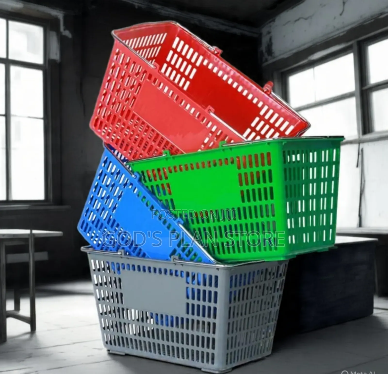 Retail Store Supermarket Plastic Shopping Baskets