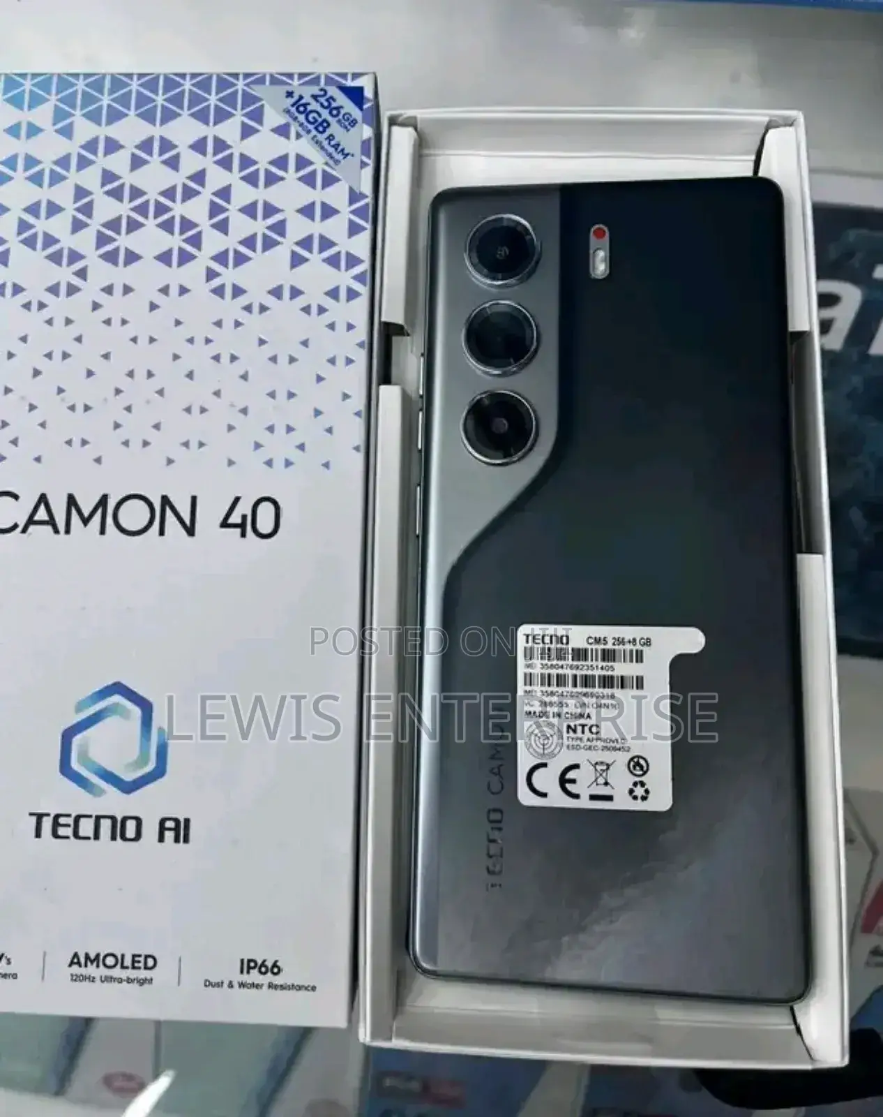 New Tecno Camon 40 256 GB Black