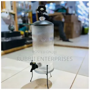 Ribbed Glass Juice Dispenser 6l