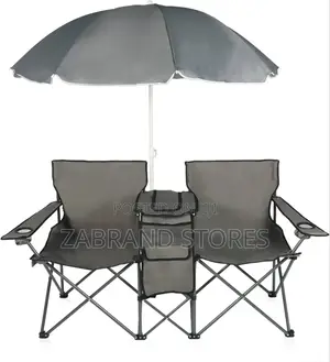 Foldable Outdoor Double Camping Chair With Umbrella