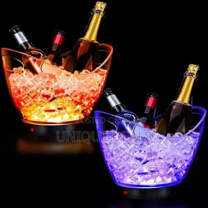 (1pc) Led Ice Bucket Clear Plastic Ice Bucket