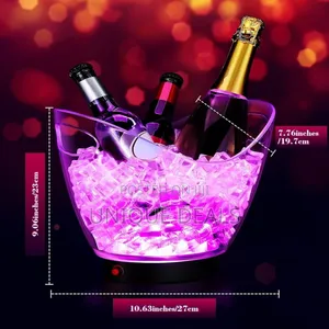 (1pc) Led Ice Bucket Clear Plastic Ice Bucket