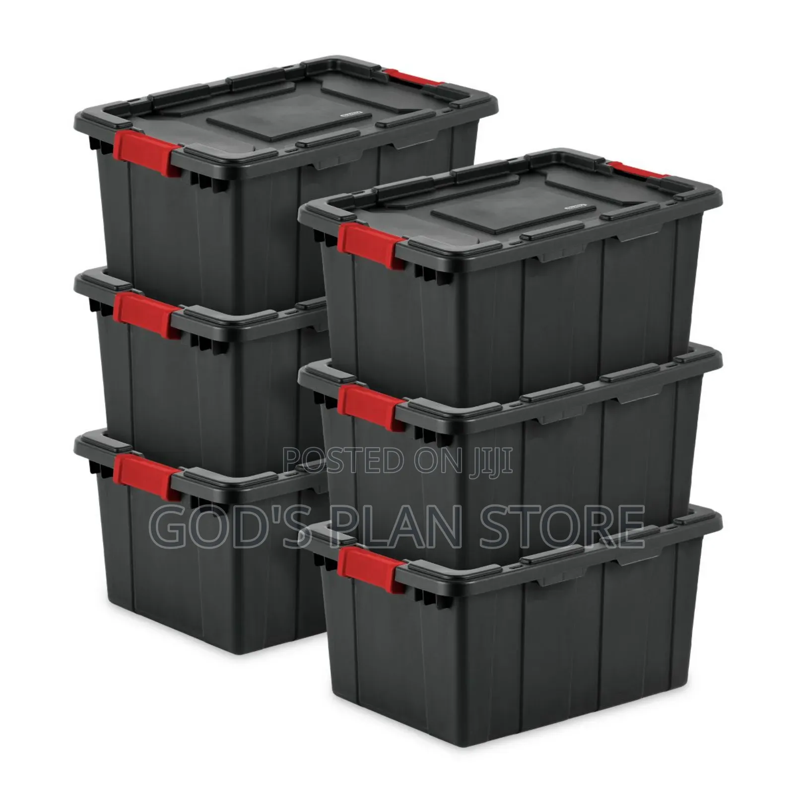 4 Rolled 150litres Black Plastic Storage Boxes Plastic Storage Boxes