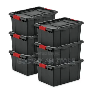 4 Rolled 150litres Black Plastic Storage Boxes Plastic Storage Boxes