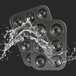 Shell Shaped Baking Tray, 6-Hole Carbon Steel Cake Mold