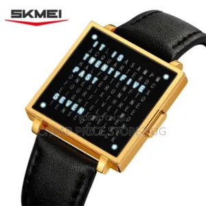 Men’S Square Word-Matrix Led Watch Read Time in Words 30m Waterproof