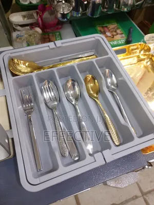 Grey Plastic Cutlery Drawer.