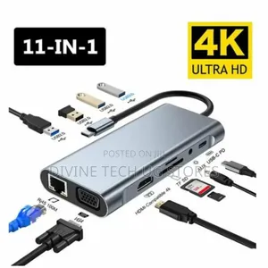 11-in-1 Type-C Hub , 11 Ports Usb-C Adapter