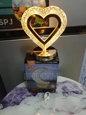 Rechargeable Crystal Heart-Shaped Led Table Lamp.