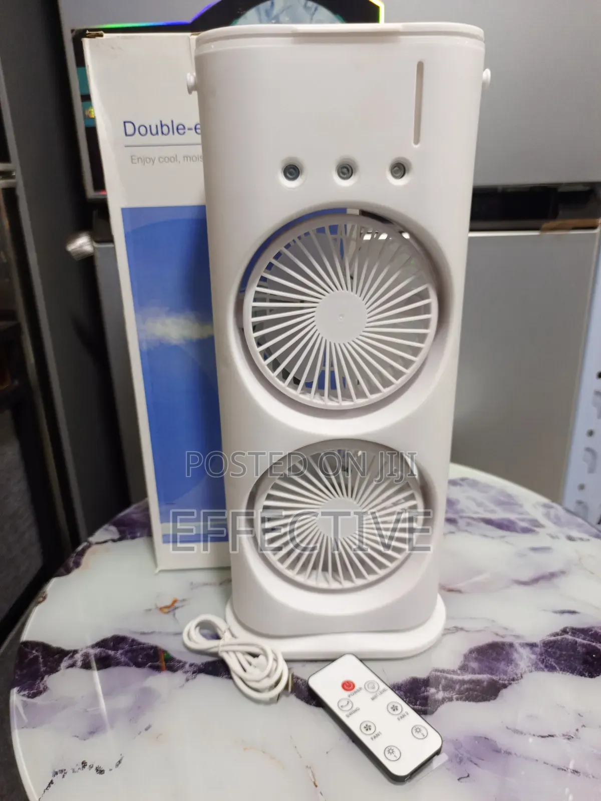 Portable Double-Ended Spray Fan Humidifier.