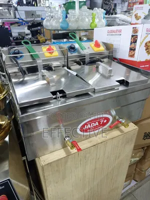 Commercial-Grade Double-Tank Electric Deep Fryer.