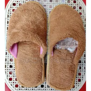Pair of Soft, Fuzzy Fleece House Slippers