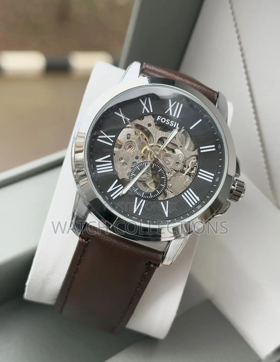 Mechanical Leather Mens Fossil Watch