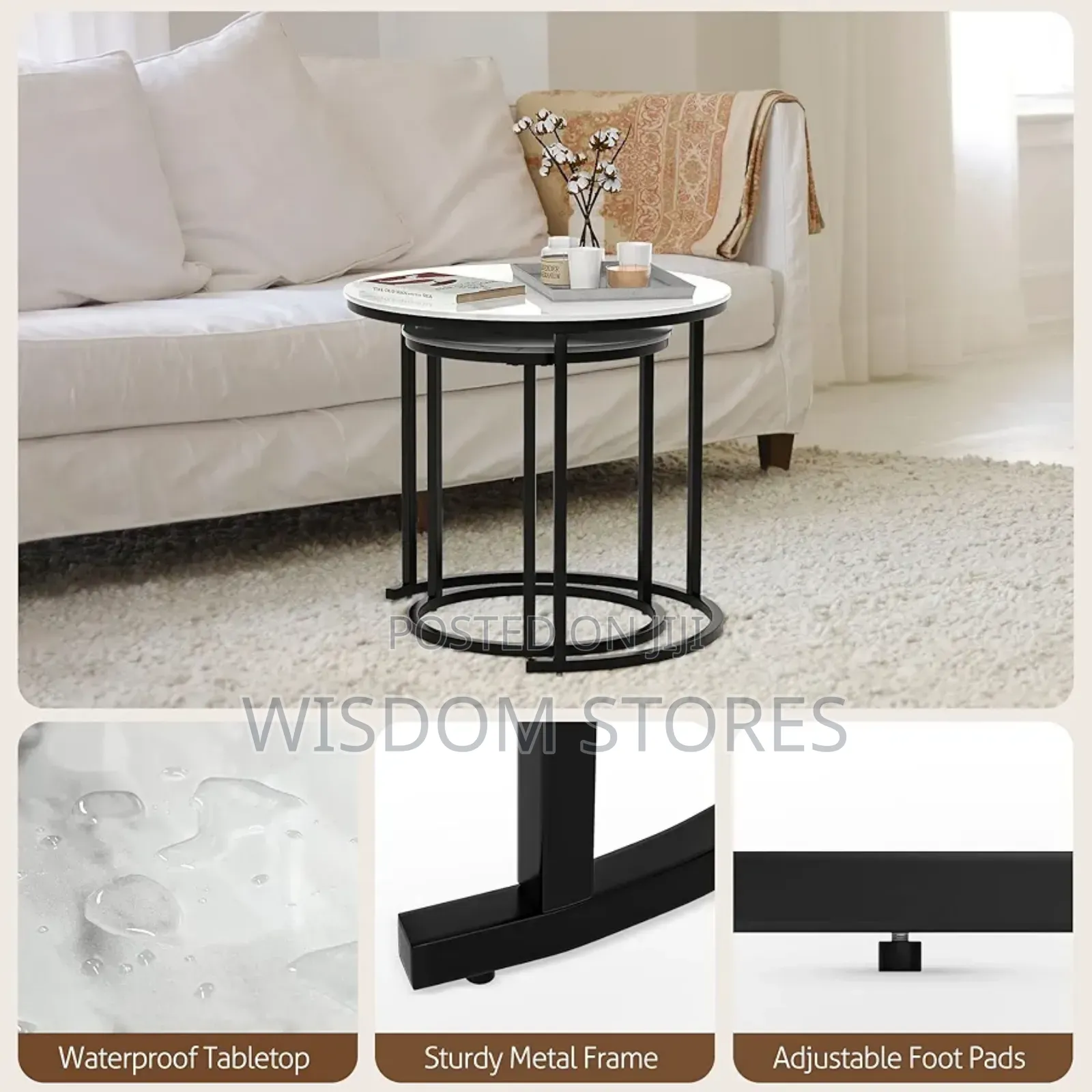 Round Coffee Table Set of 2